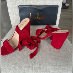 Lulus Red Suede Heels